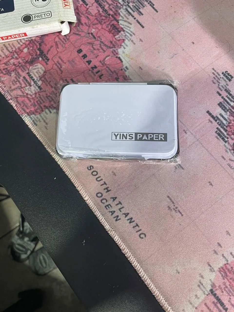 kit carimbo completo yins paper almofada nº 3 + tinta preta 40ml - Foto 2