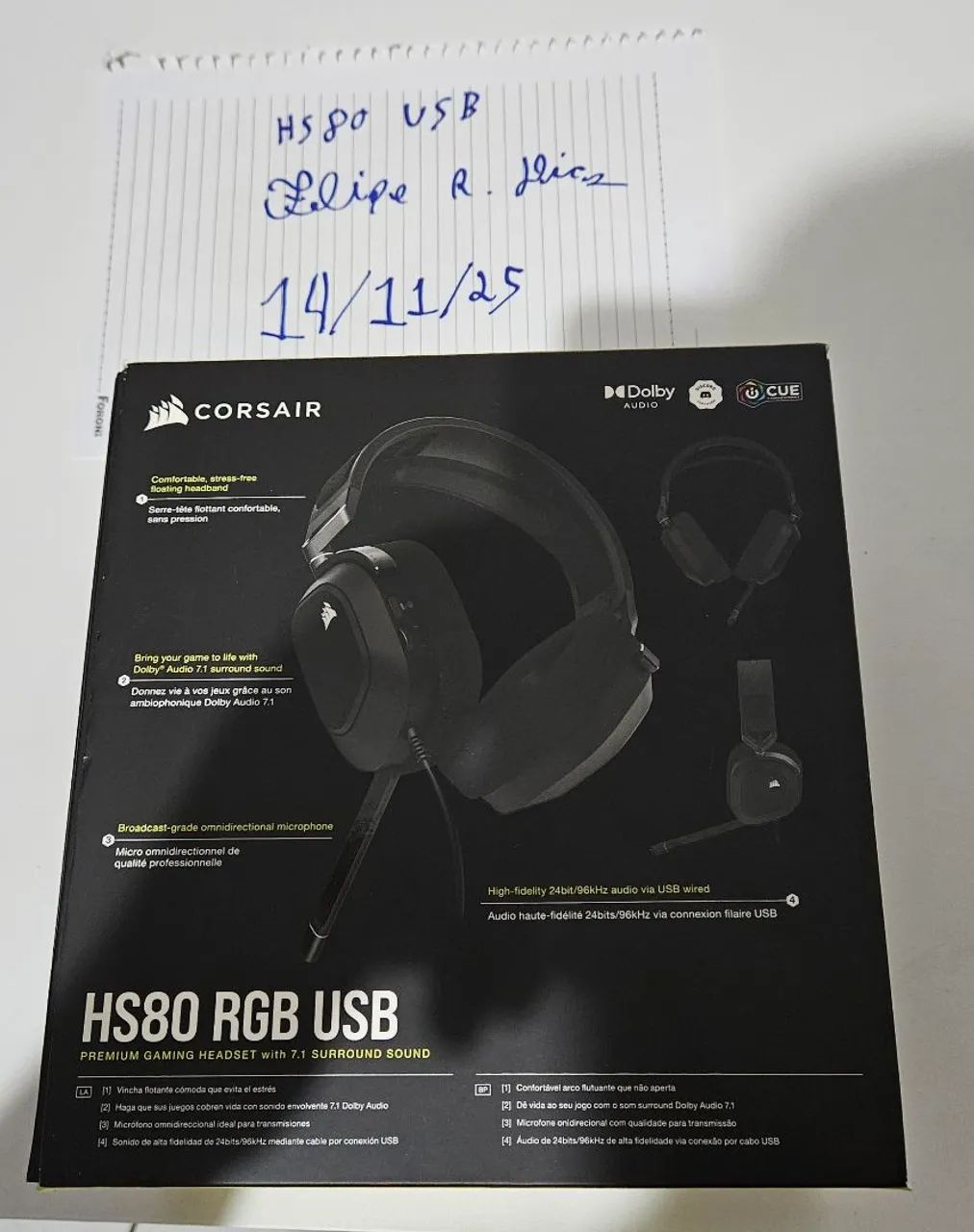 Headset Gamer Corsair HS80 USB - Foto 4