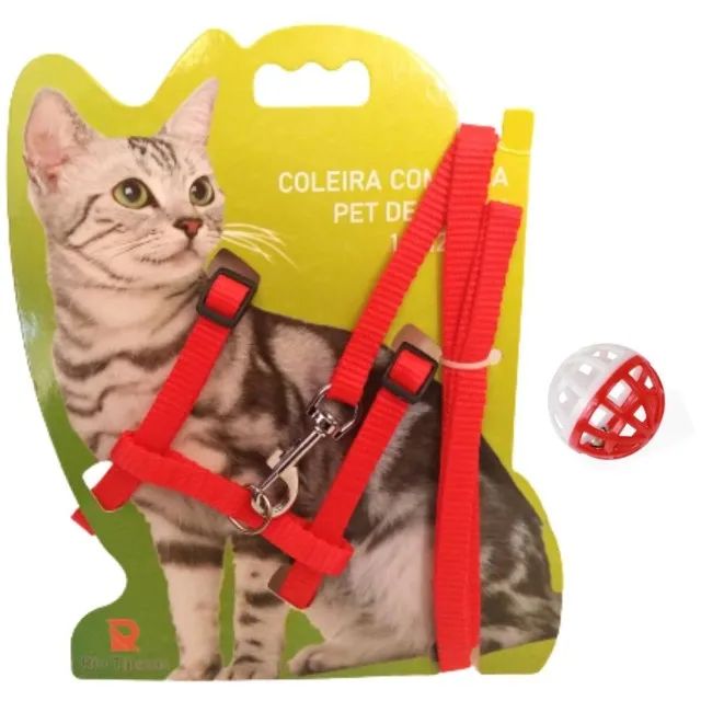 peitoral com guia pet + bolinha com guiso