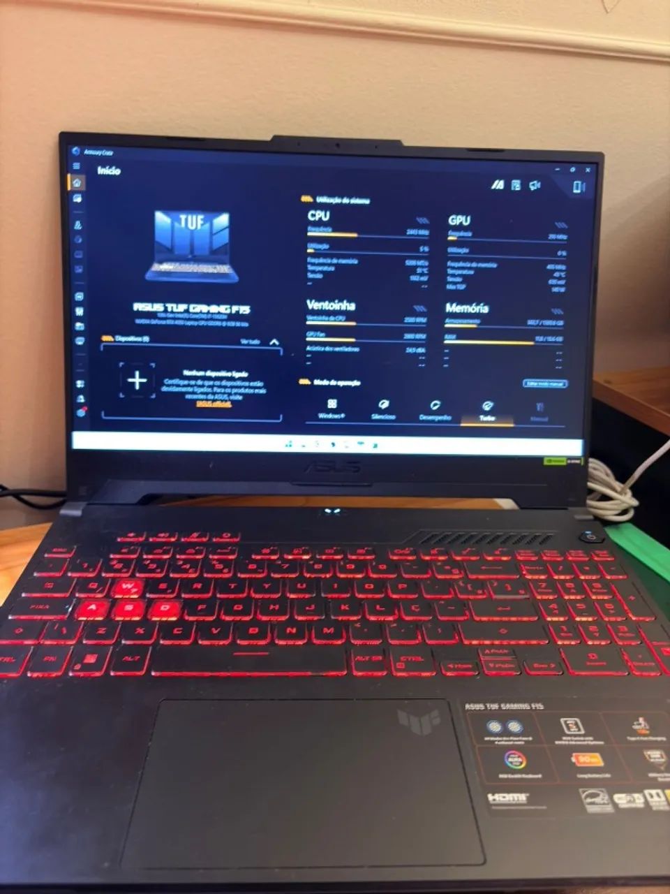 Notebook Asus Tuf Gaming F15 Rtx4050, i7, 16GB RAM 512GB SSD - Lançamento 2025 - Foto 4