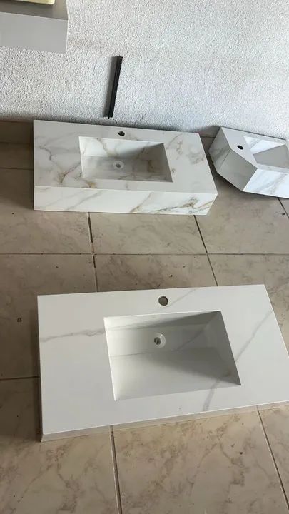 Pia esculpida em porcelanato pronta entrega  - Foto 2