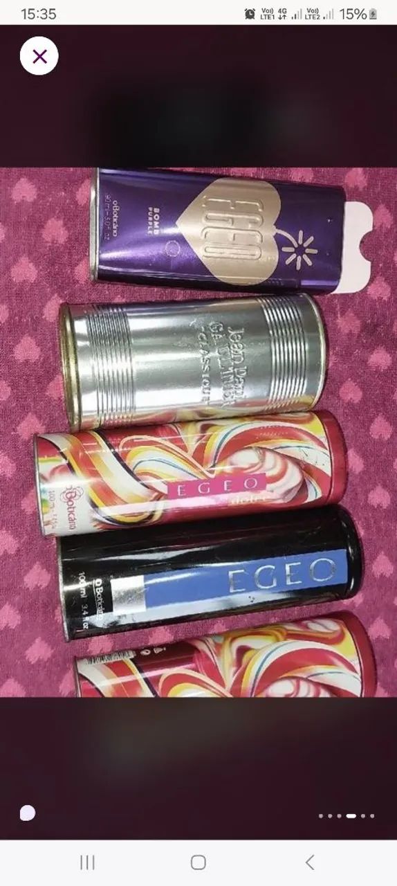 Latas vazia de perfumes egeo e Jean pal  - Foto 2