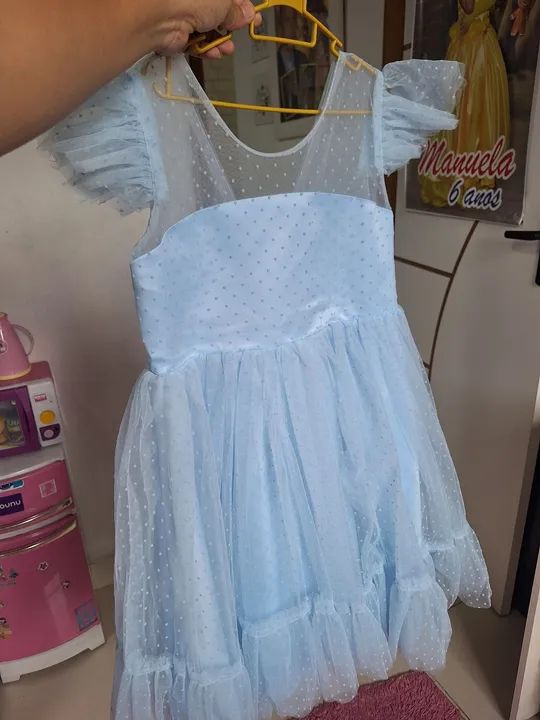 Vestido de tule azul claro NOVO