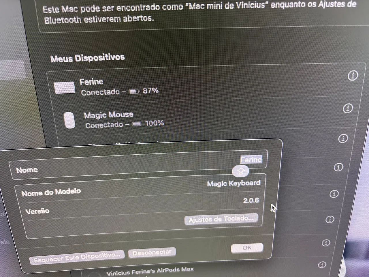 Teclado Apple Magic Keyboard LETRA H e seta pra cima com defeito  - Foto 3