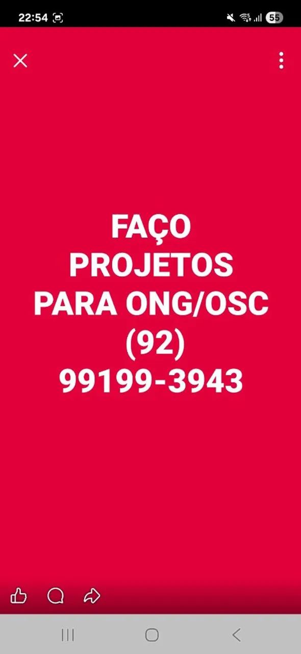 Faço projeto para ONG/OSC