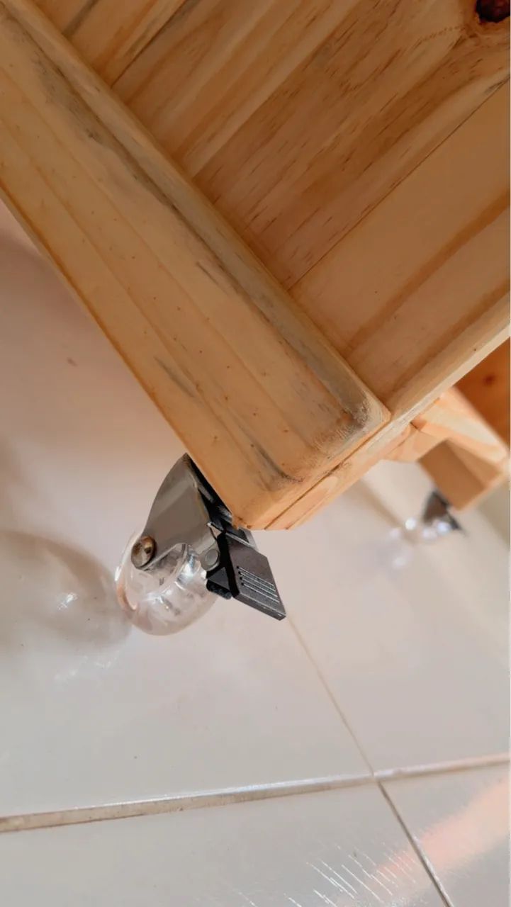 Carrinho Gourmet Desmontável de Pinus - Foto 5