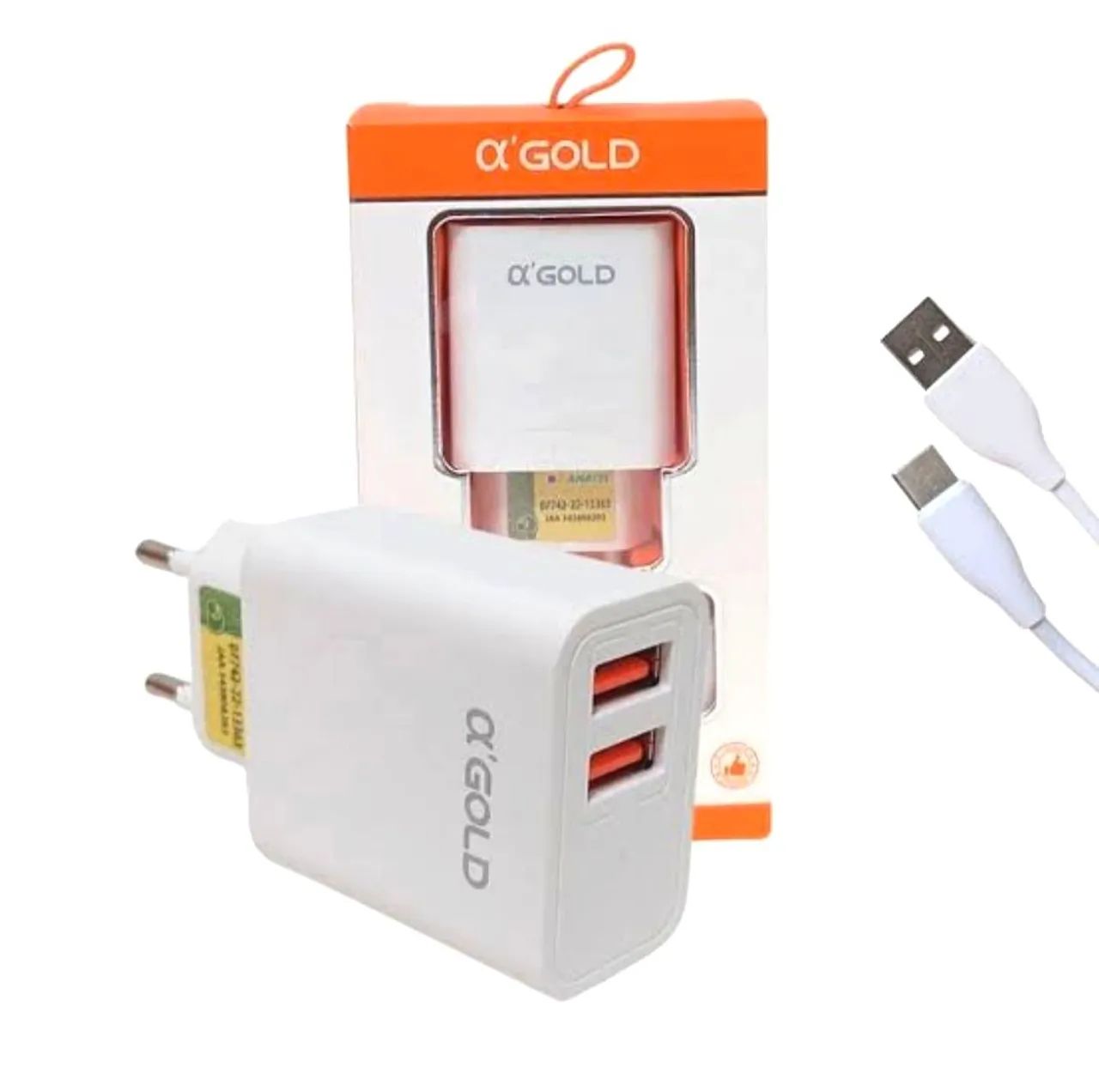 Carregador de Celular USB Alpha Gold tipo V8 e C