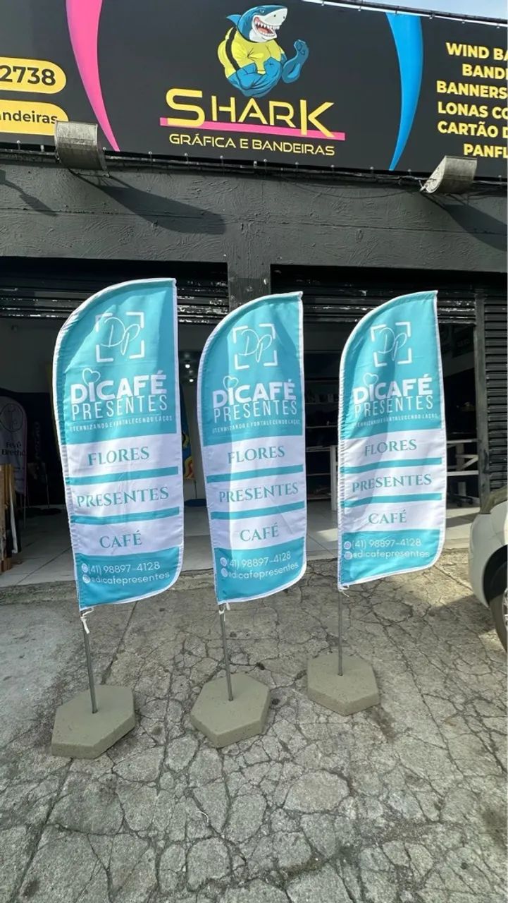 KIT BANDEIRAS WINDBANNER BANDEIROLAS FAIXAS BANNER  - Foto 5