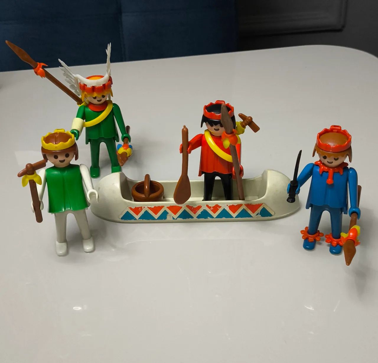 Lote de bonecos Playmobil Índios com Cano anos 70 - Foto 3