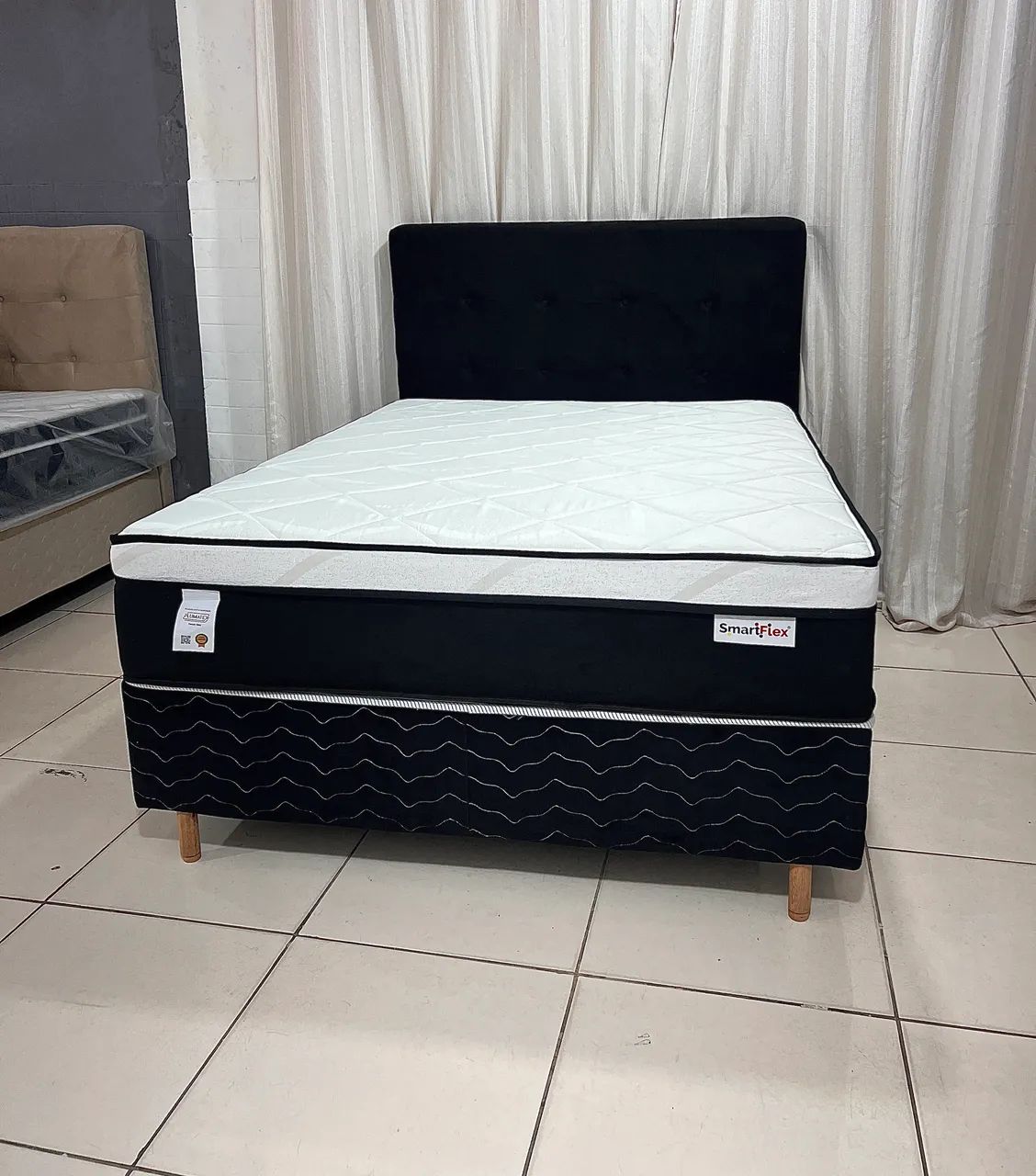 CAMA BOX SMART FLEX BLACK CASAL