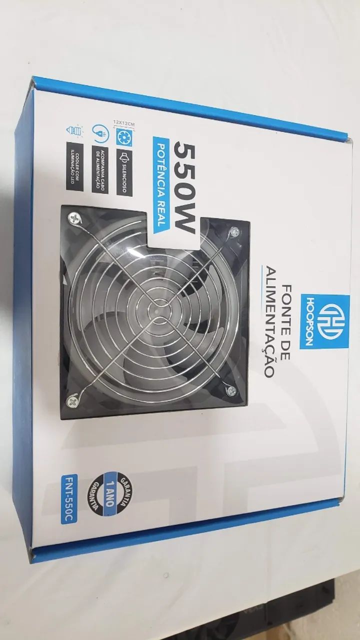 Fonte Hoopson FNT-550C 550W RGB Iluminação Incrível, Silenciosa e Potência - Foto 2