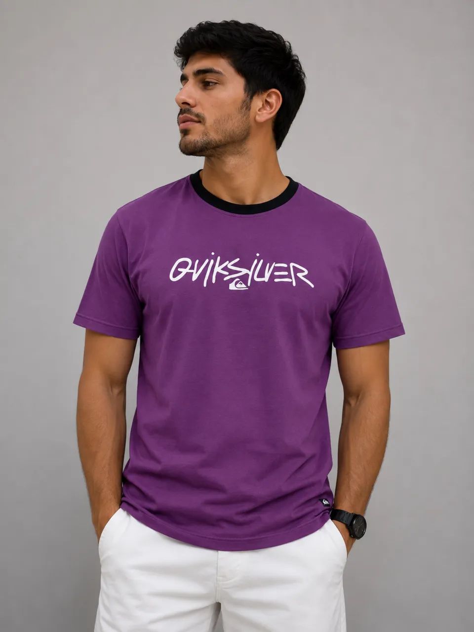 Camiseta Quiksilver Roxa - Malha Peruana Casual Premium 30:1