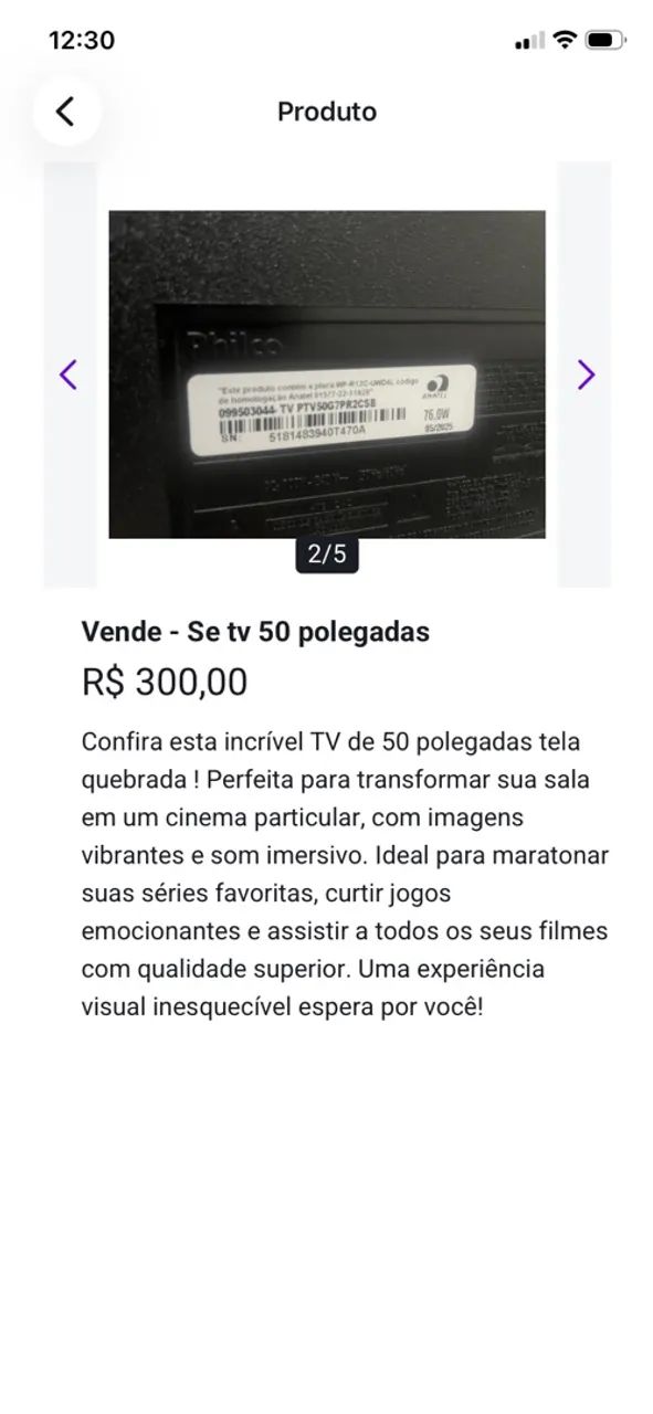 Vende -Se Tv Semi nova quebrou a tela 55polegadas  - Foto 3