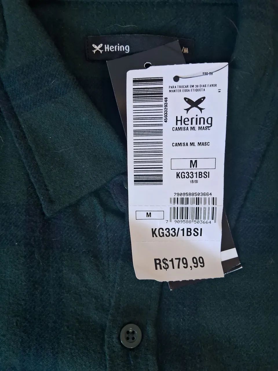 Camisa flanela verde Hering - Foto 2