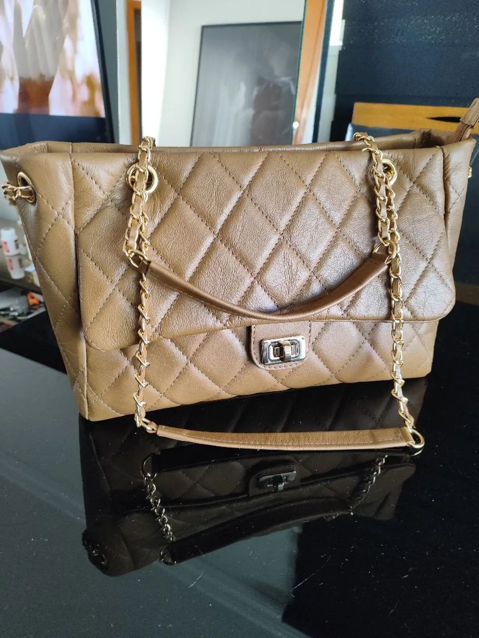 Bolsa em couro legítimo 