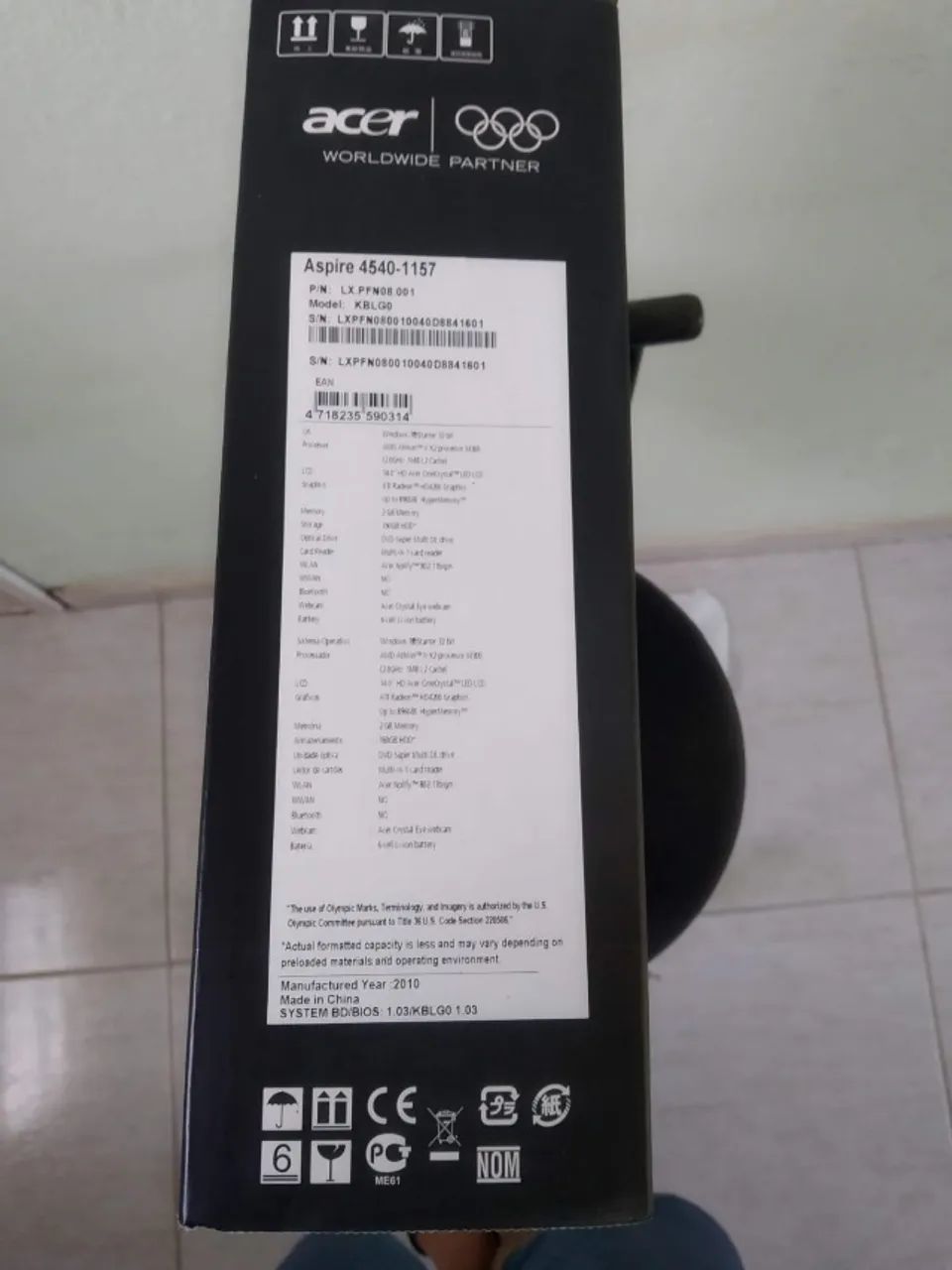 Notebook Acer sem HD e com placa mãe  sem funcionar (SUCATA) - Foto 2