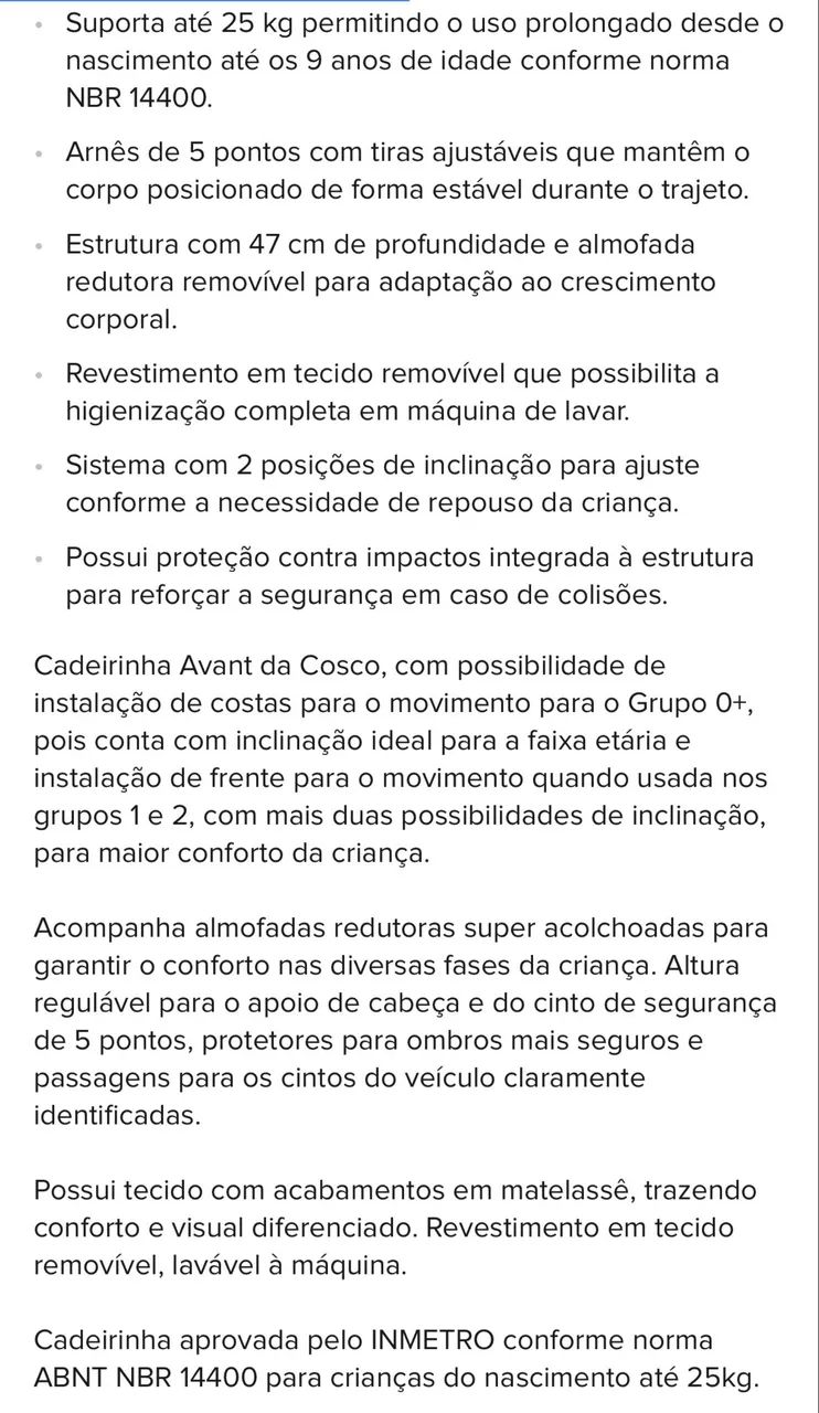 Cadeira de bebê Cosco para carro - Foto 5