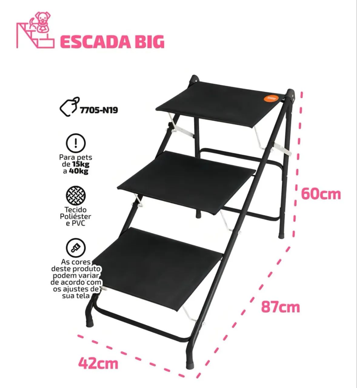 Escada para pet - max 40kg 