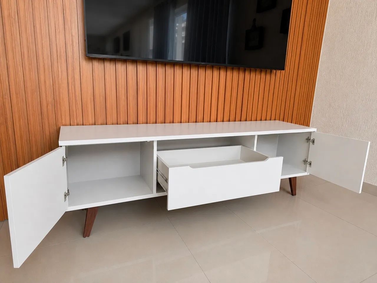 Rack Branco 1,60m com 2 Portas e Gaveta  - Foto 2
