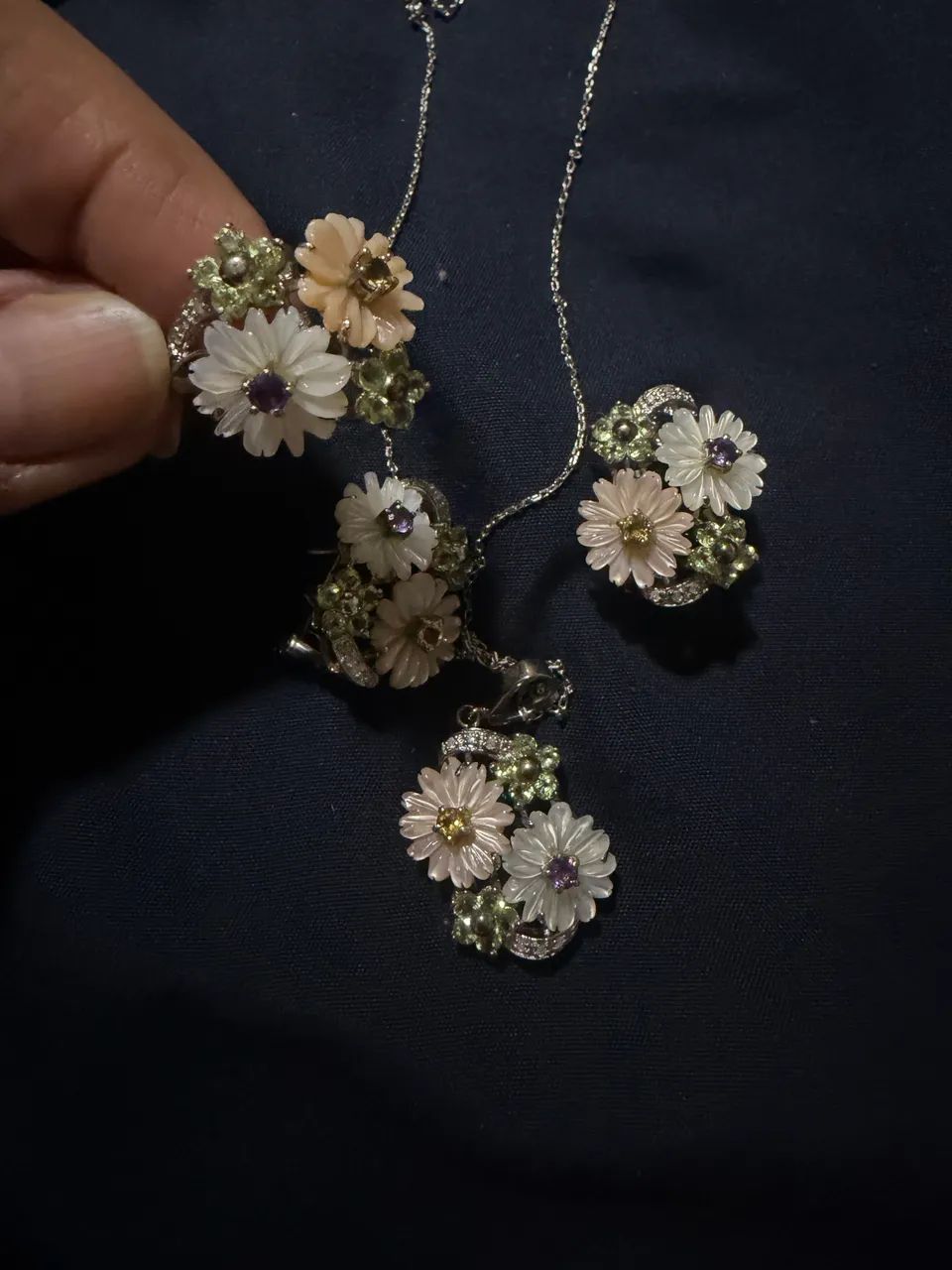 Conjunto floral vintage em prata 925 - Foto 2