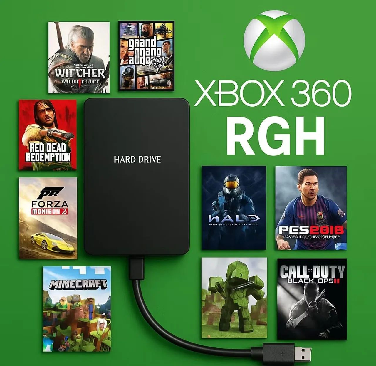 Hd Xbox 360 Xploit 320Gb compatível com todos os modelos 