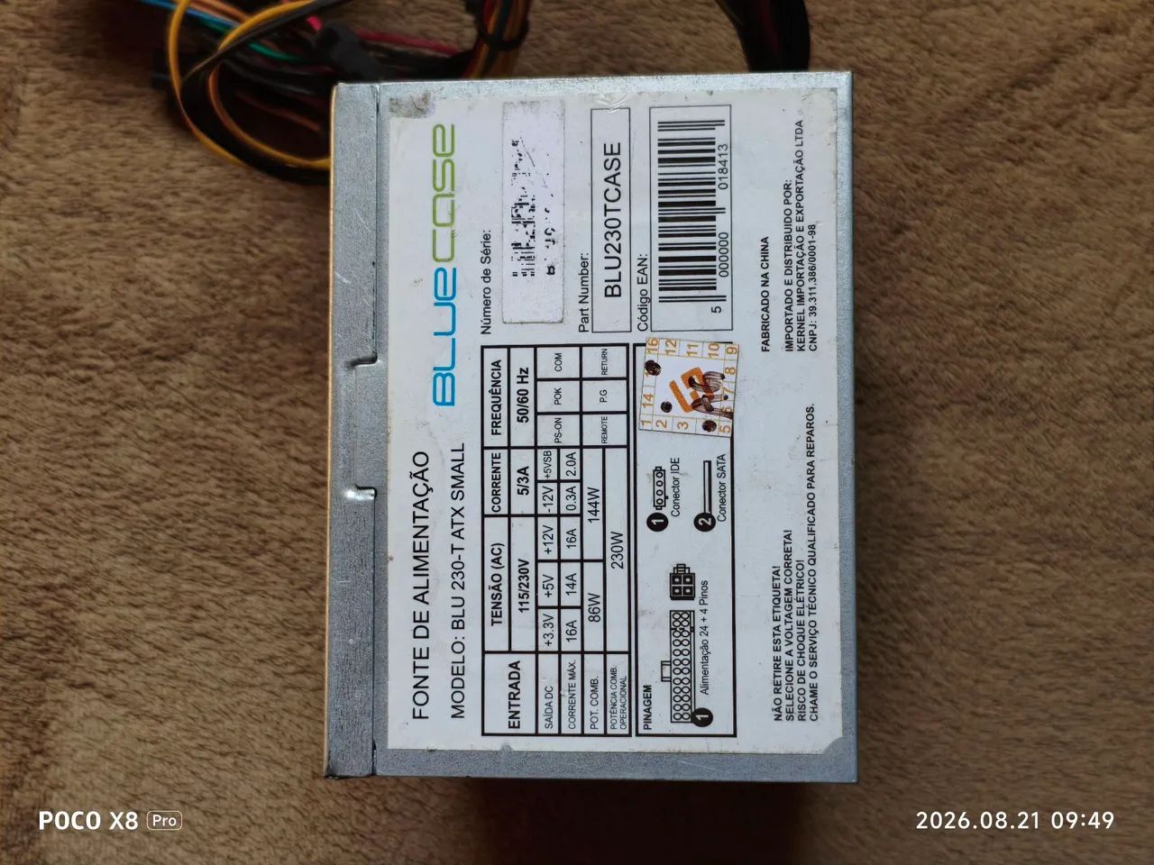 FONTE BLU230 ATX 24P 230W BLUE CASE - Foto 2