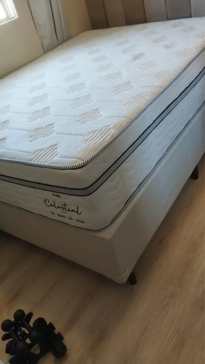 Cama Box Casal + Colchão Probel Celestial Spring Pillow Top - Imperdível - Foto 3