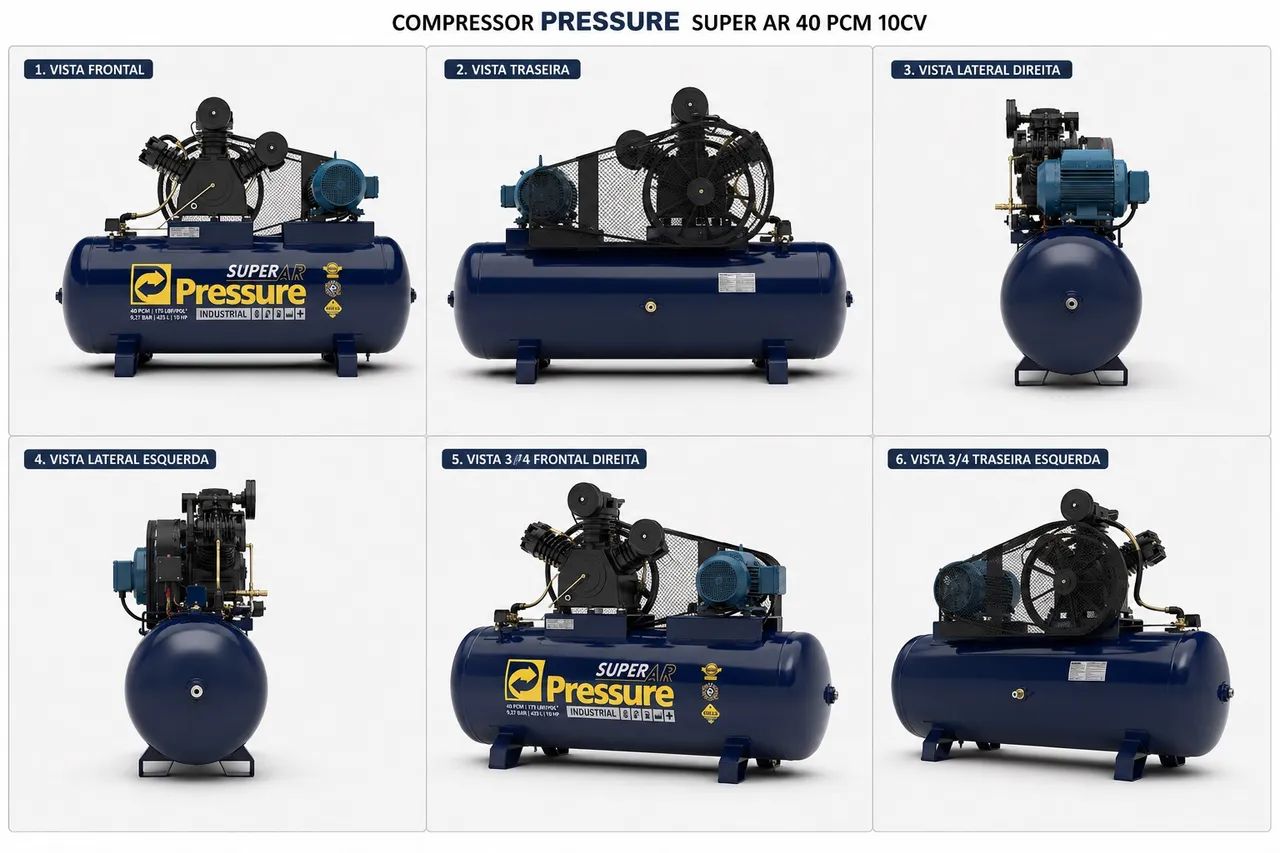 COMPRESSOR PRESSURE SUPER AR 40 PCM - 10 CV - Foto 2