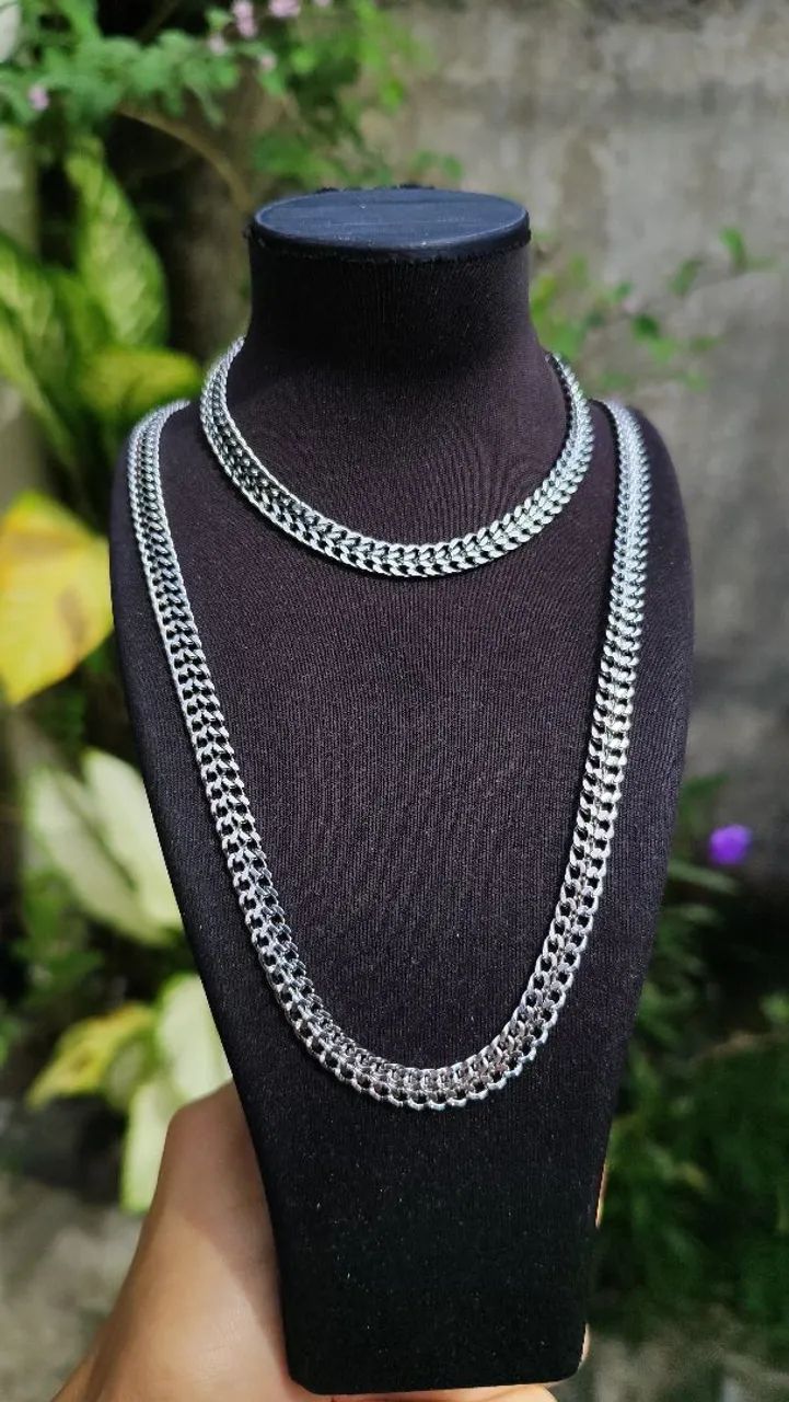 Conjunto colar e pulseira de malha  - Foto 2