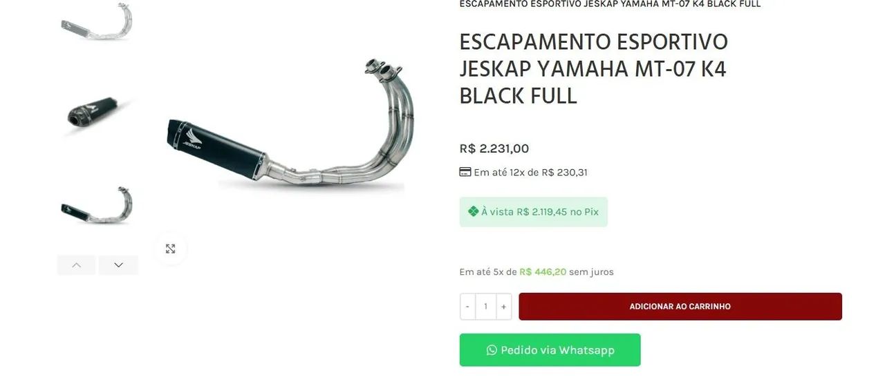 Escape Full Jeskap K4 MT07 15 A 25 - Foto 2