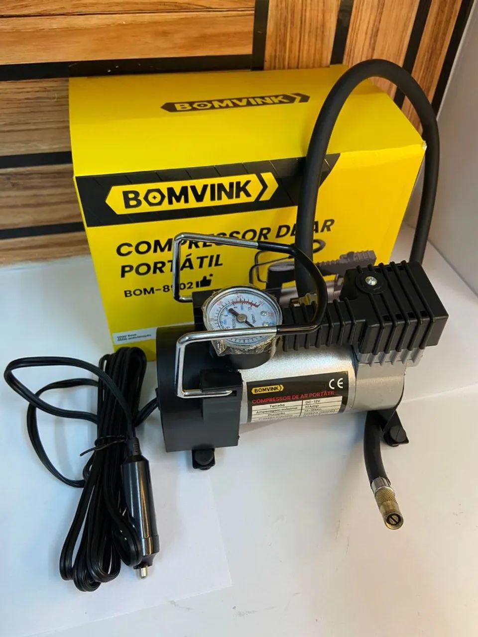 COMPRESSOR DE AR PORTÁTIL BOM-8902 BomVink - Foto 3