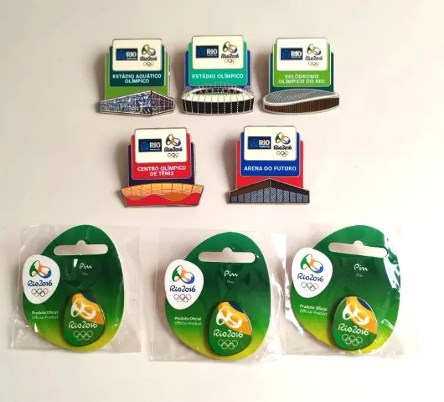 8X Pins dos Jogos Olímpicos Rio 2016 - Cores Variadas (Usados) - Foto 2