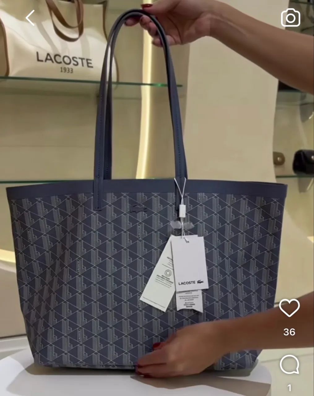 Bolsa Lacoste autêntica nova  - Foto 2
