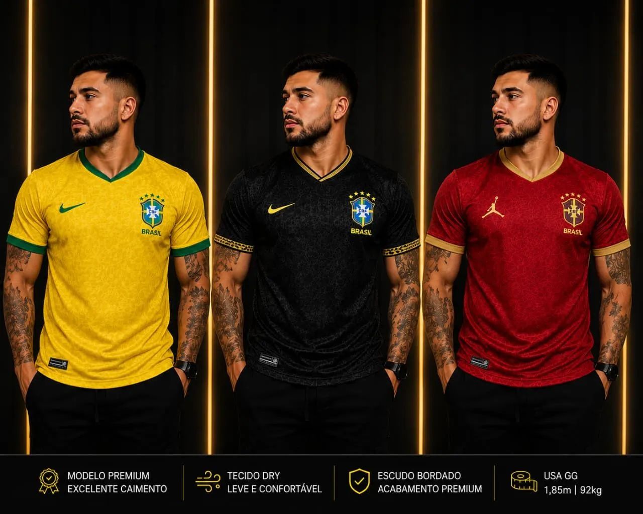 camisas da seleção brasileira masculino copa 2026 atacado e varejo  - Foto 6