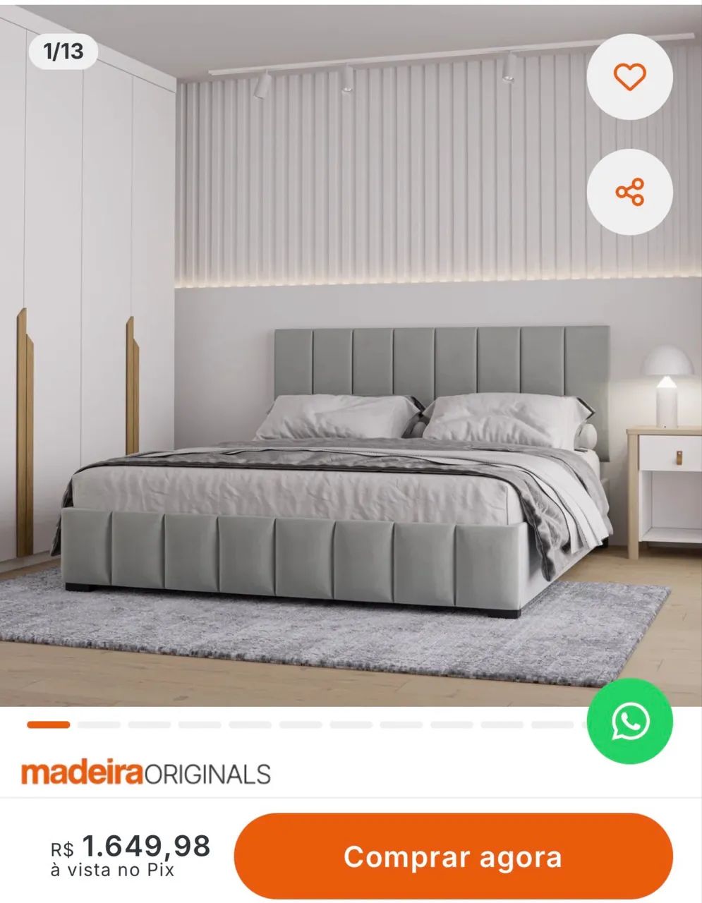 Bae cama com cabeceira queen