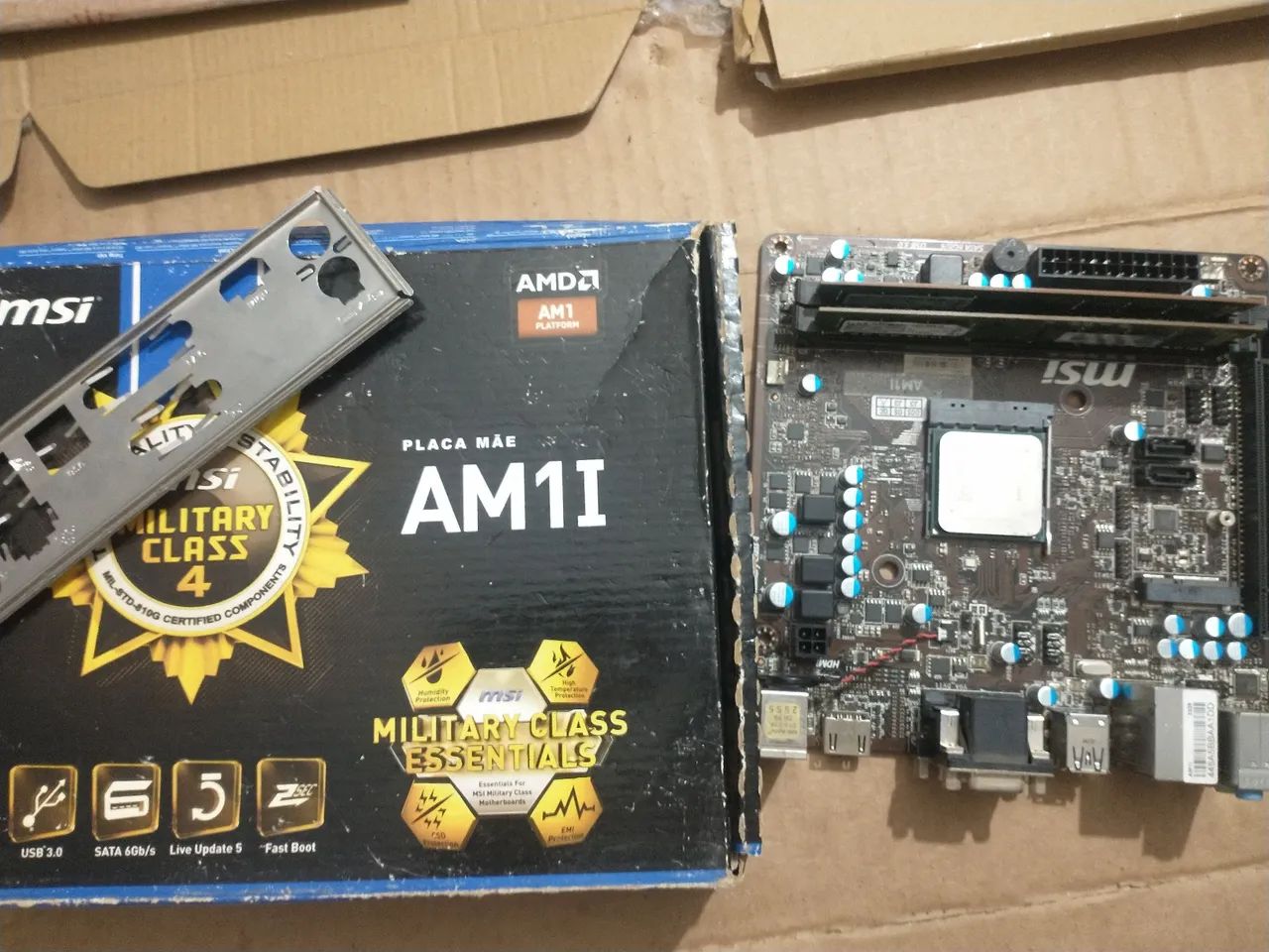 Kit AMD am1 Athlon 5350, placa MSI AM1I mini ITX mais 8GB DDR3