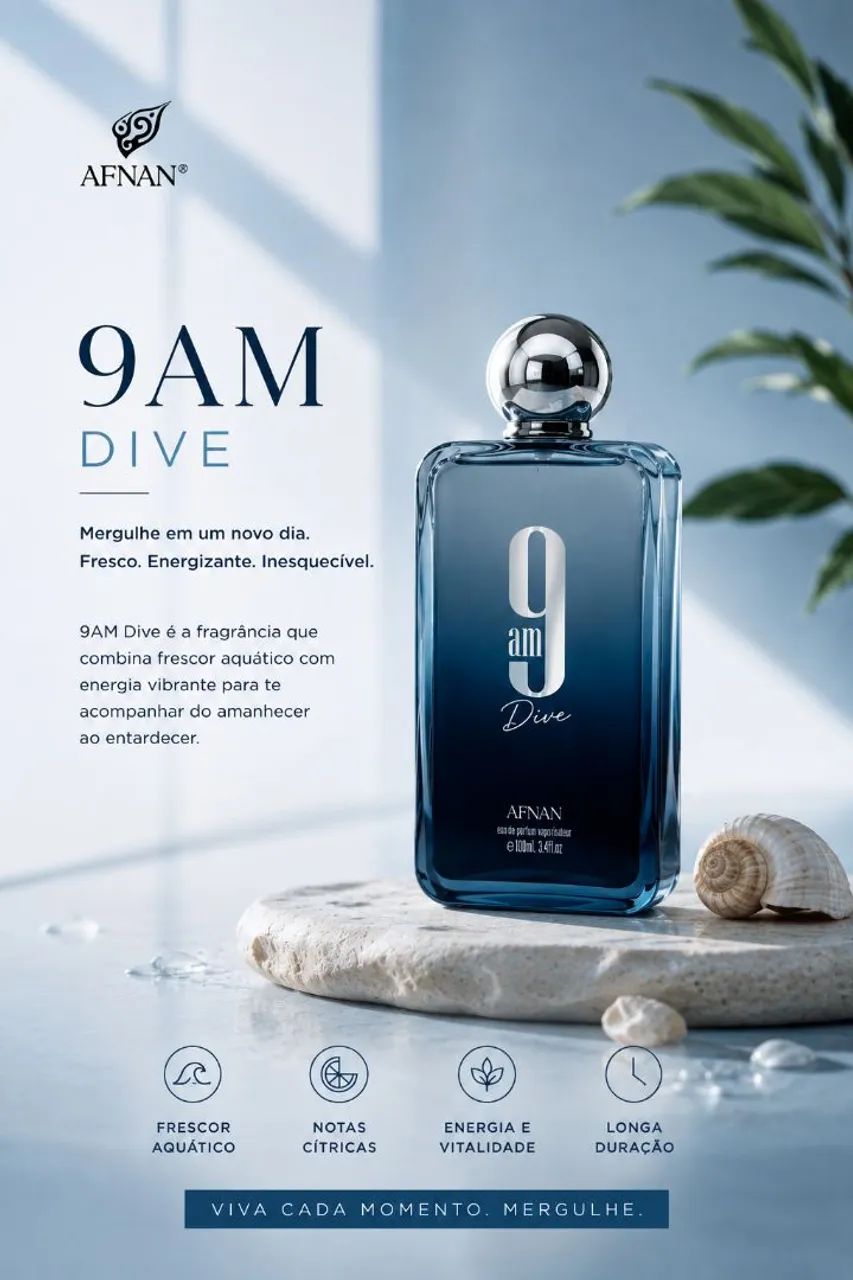 Perfume Afnan 9am Dive Masculino 100ml - Original Lacrado - Foto 3