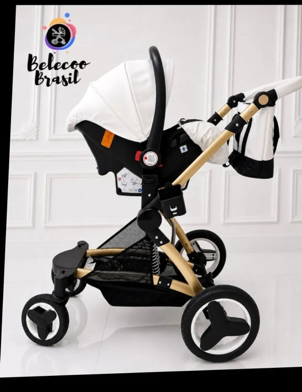 Carrinho de Bebê Belecoo Luxury 3 em 1 - Foto 4