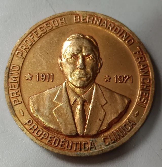 Medalha De Bronze Dedicada Prêmio Prof. Bernardino Franchesi