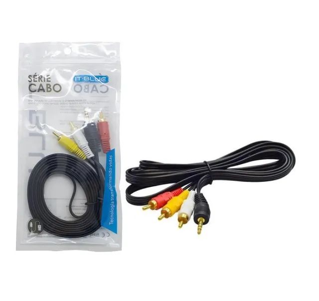 Cabo P2 4 Vias X 3 RCA Áudio e Vídeo 2M It-Blue - Foto 6