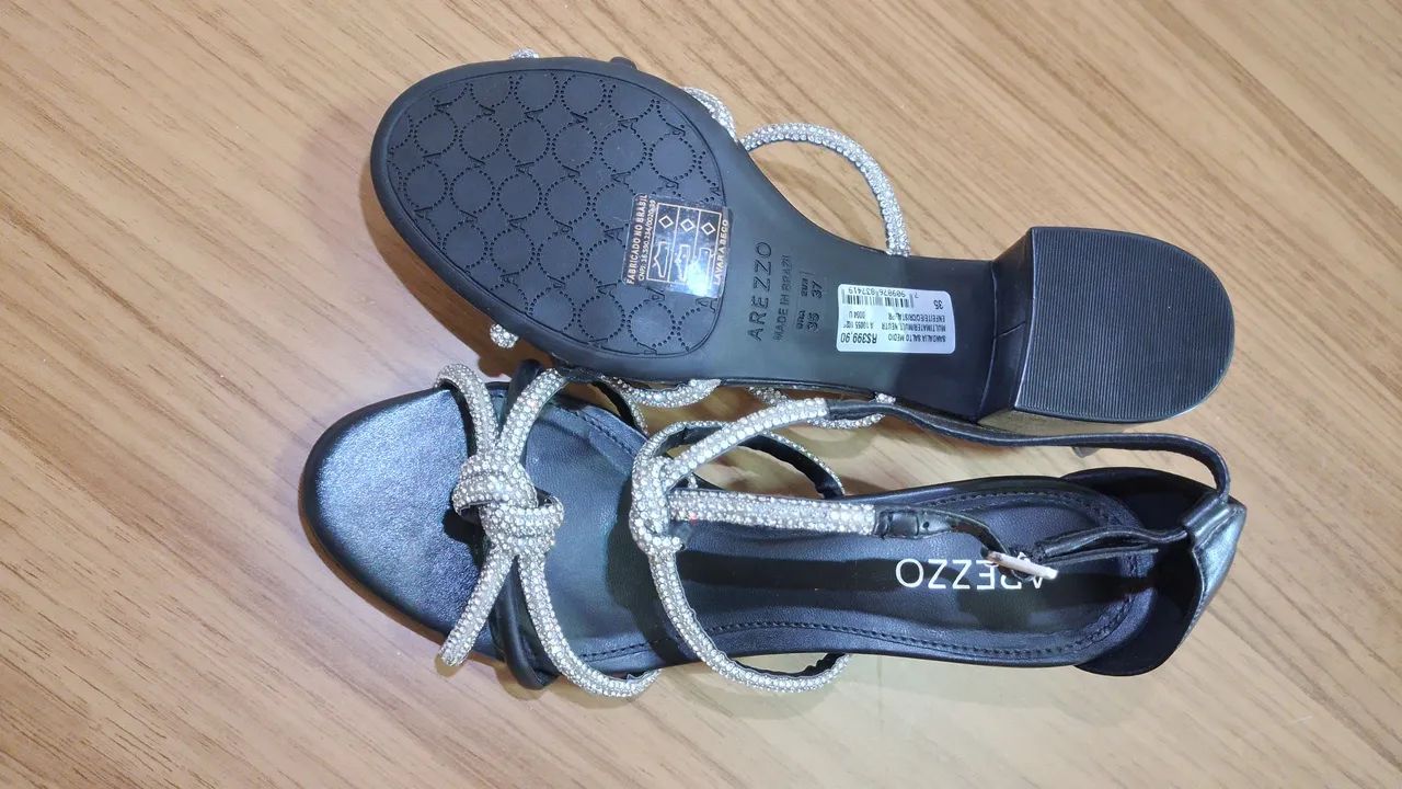SANDÁLIA AREZZO PRETA 35 - Foto 4