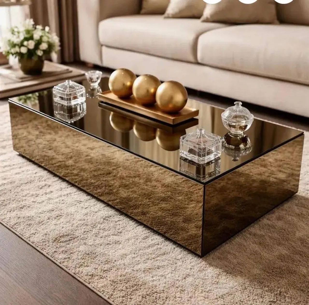Mesa de centro bronze 