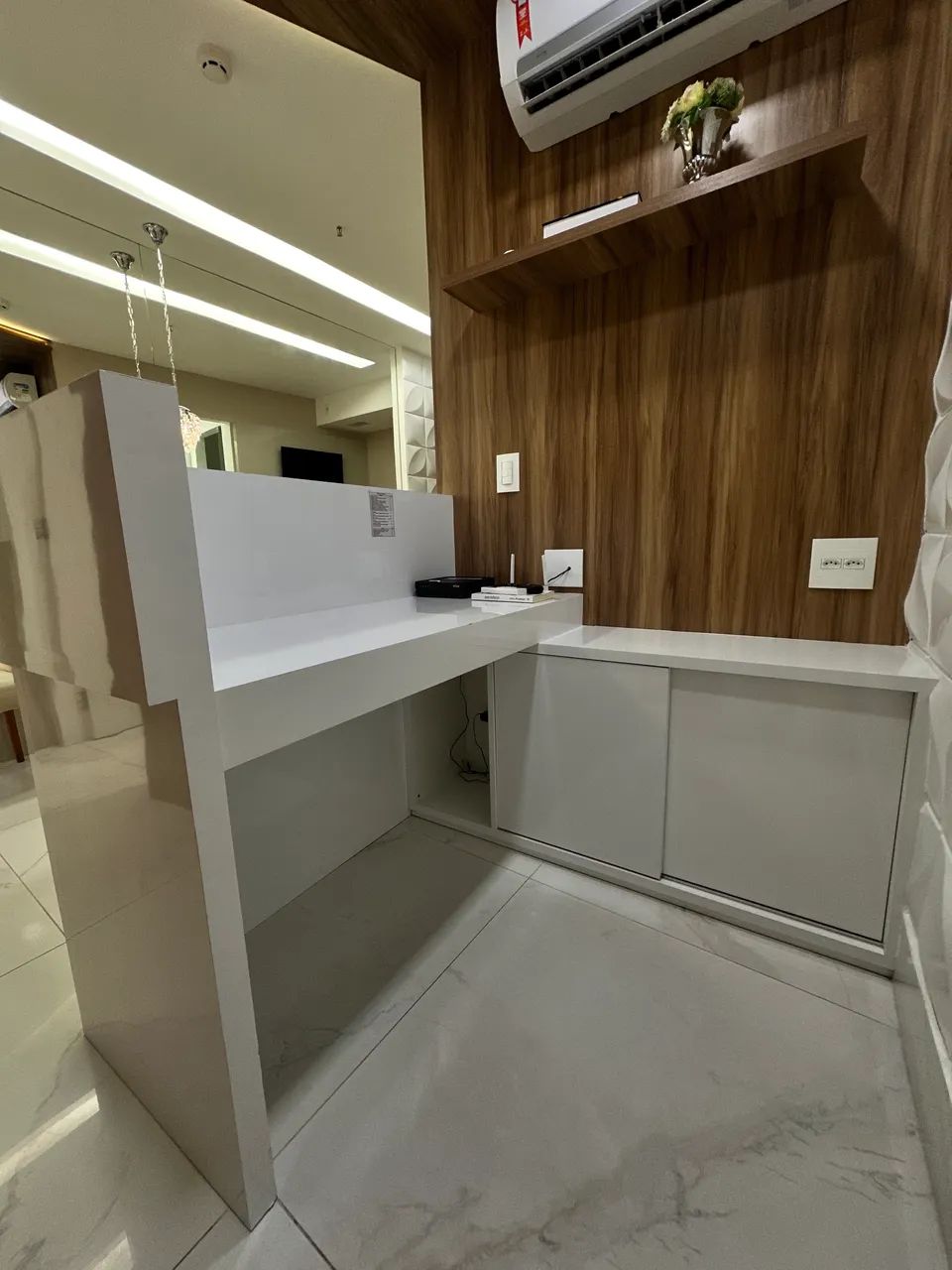 Balcão/Mesa MDF Laca Branca 65568065359617123