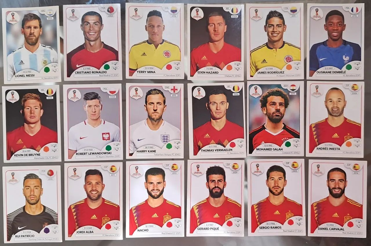 Copa 2018 Lote de figurinhas 36 craques - Hobbies e coleções