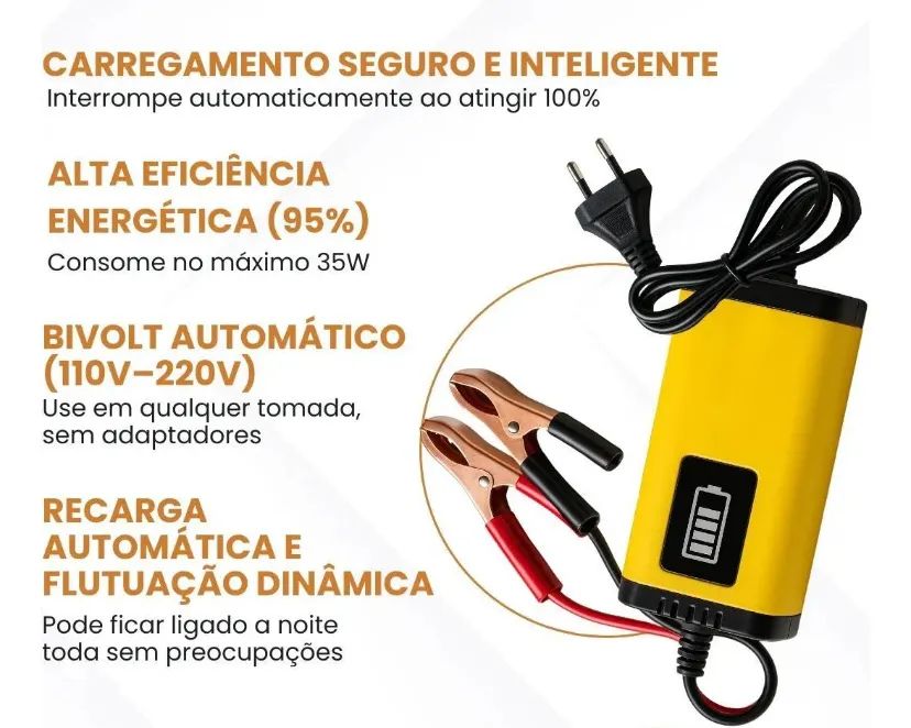 Carregador 12v para carro moto barco! - Foto 2