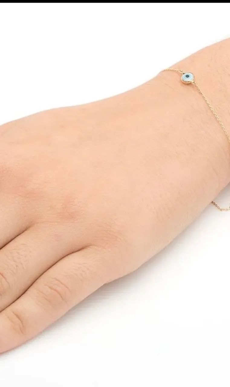 Pulseira olho grego 18 k - Foto 2