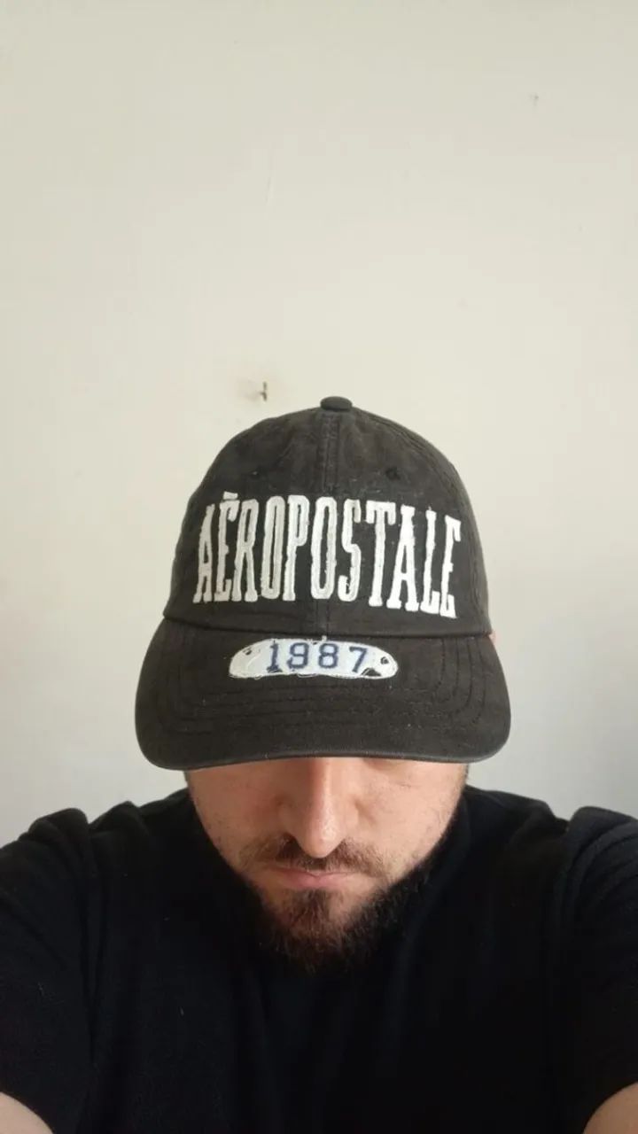 Boné strapback aba curva - aéropostale 1987 original - preto - Foto 5