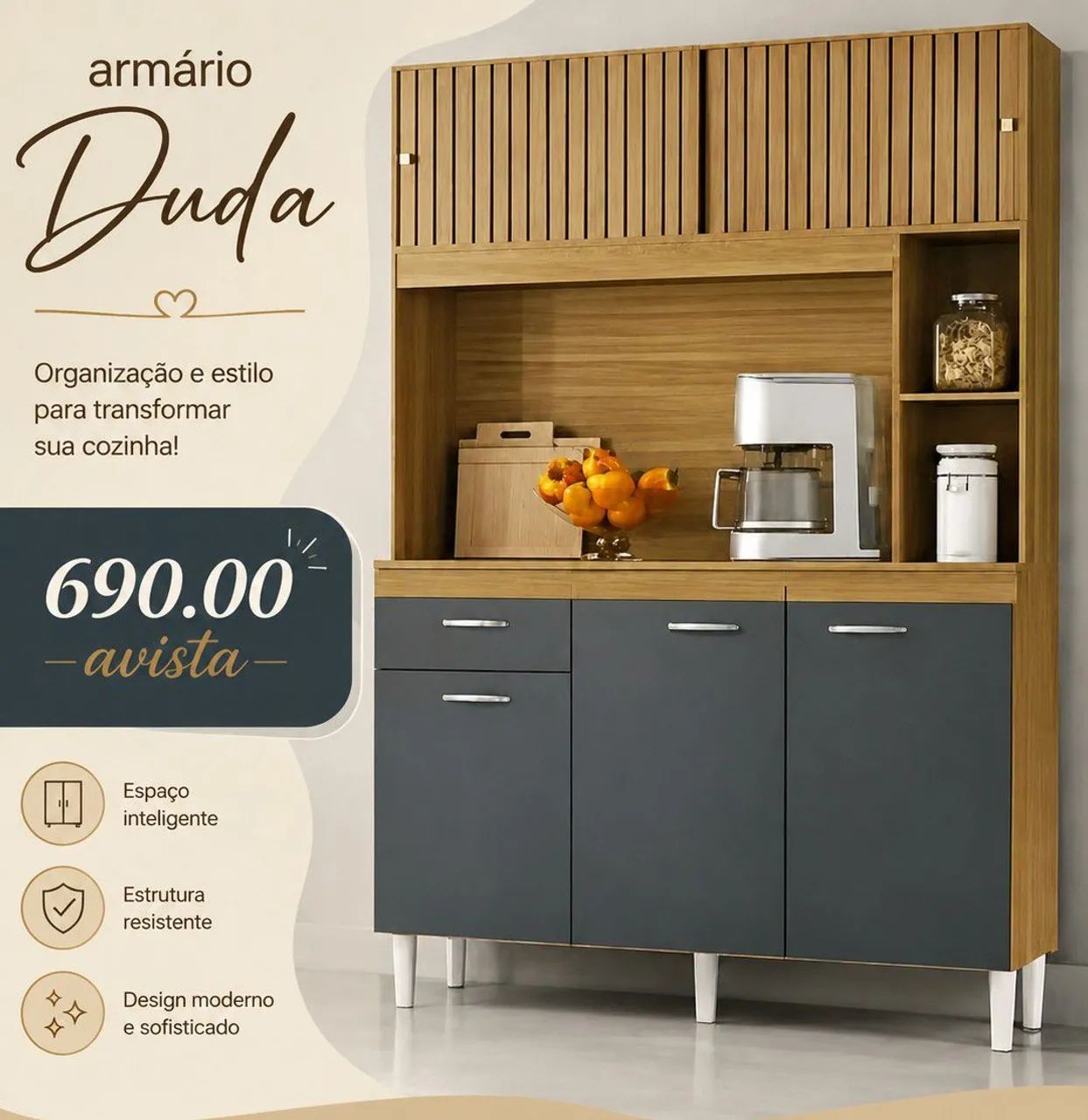 Armário de cozinha novo Duda 