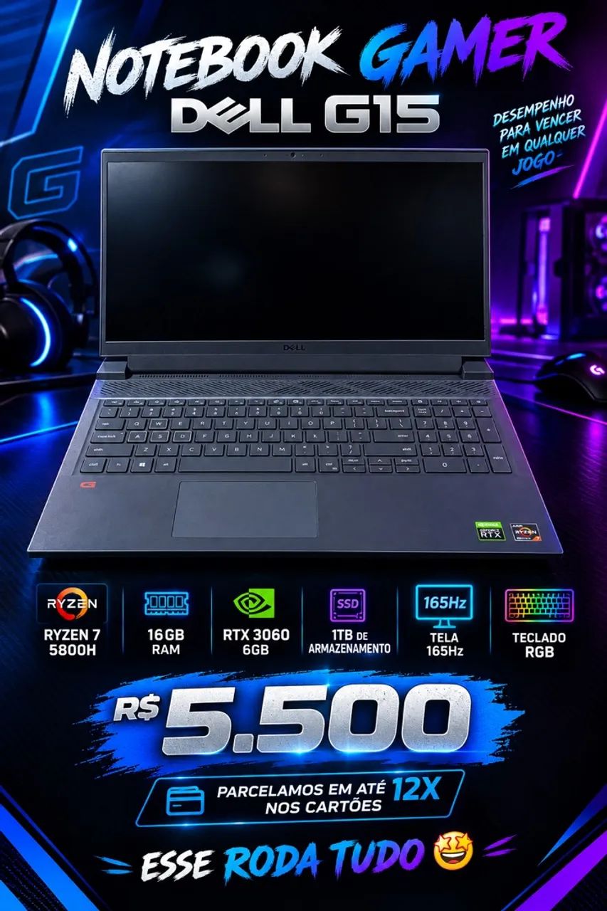 Notebook gamer Dell g15 