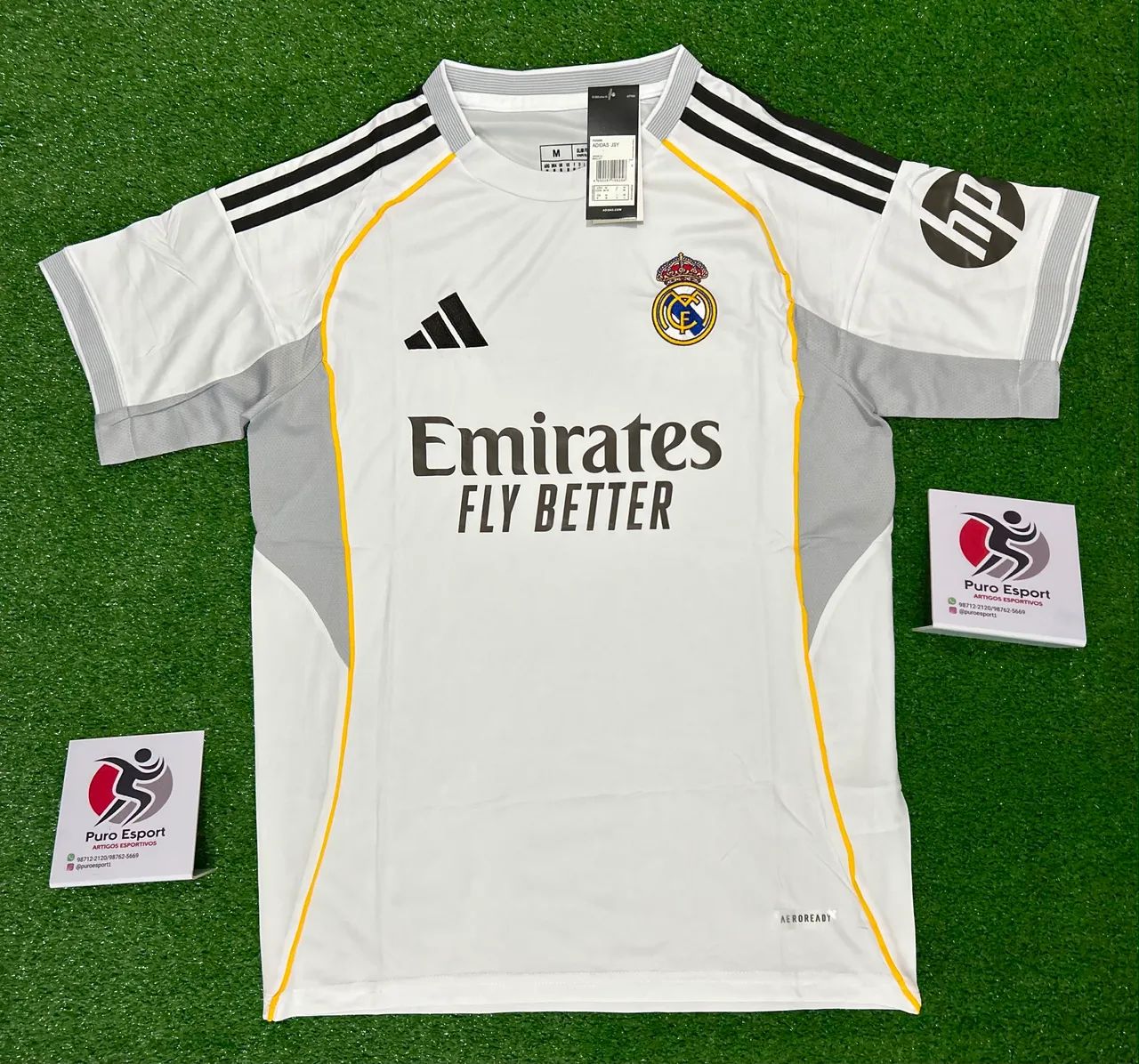 Camisa do Real Madrid Branca com cinza 